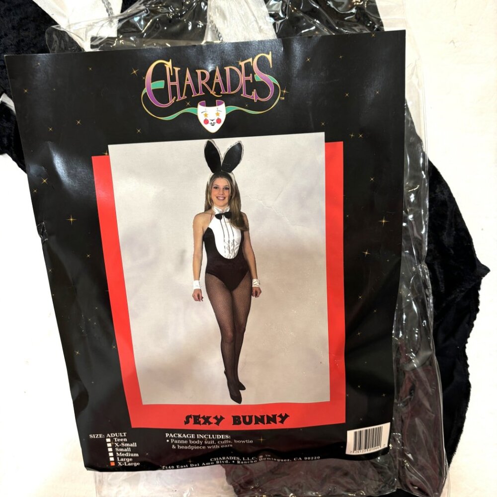 Sexy Bunny Blk Wh Tuxedo Style Charades  NWT NOS